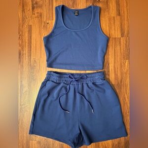 Blue Tank Top and Shorts Set